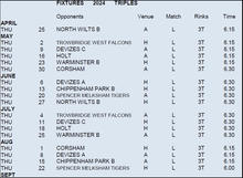 Click for a larger image of Triples Fixtures 2024